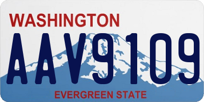 WA license plate AAV9109