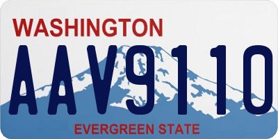 WA license plate AAV9110