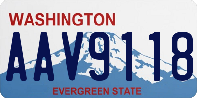 WA license plate AAV9118