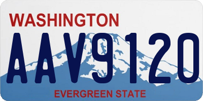 WA license plate AAV9120