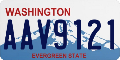 WA license plate AAV9121