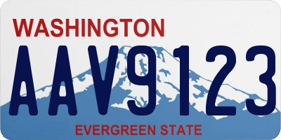 WA license plate AAV9123