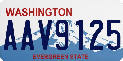 WA license plate AAV9125