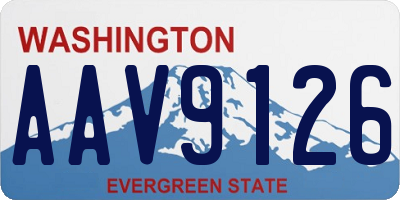 WA license plate AAV9126