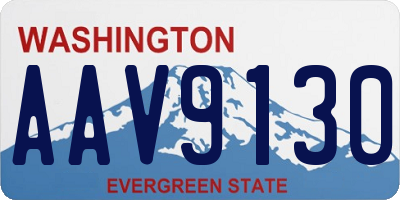 WA license plate AAV9130