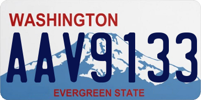 WA license plate AAV9133