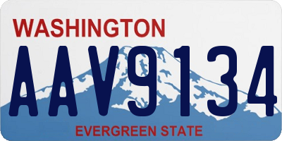 WA license plate AAV9134