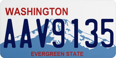 WA license plate AAV9135