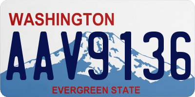 WA license plate AAV9136