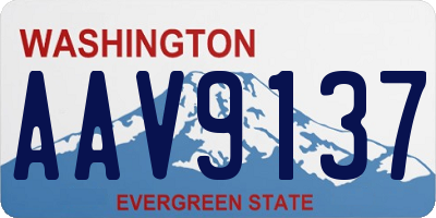 WA license plate AAV9137