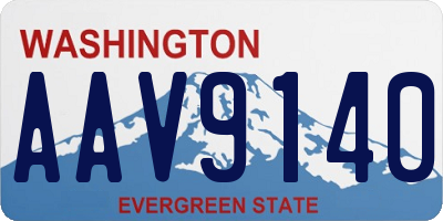 WA license plate AAV9140