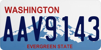 WA license plate AAV9143