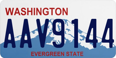 WA license plate AAV9144