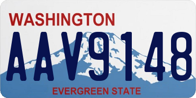 WA license plate AAV9148