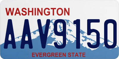 WA license plate AAV9150