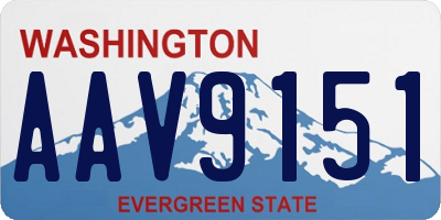 WA license plate AAV9151