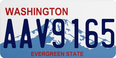 WA license plate AAV9165