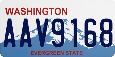 WA license plate AAV9168
