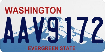 WA license plate AAV9172