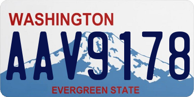 WA license plate AAV9178