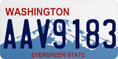 WA license plate AAV9183