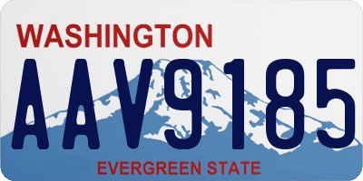 WA license plate AAV9185