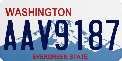 WA license plate AAV9187