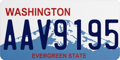 WA license plate AAV9195