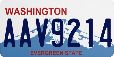 WA license plate AAV9214