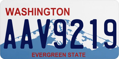 WA license plate AAV9219