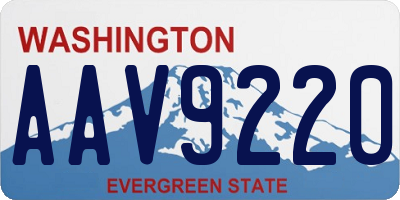 WA license plate AAV9220