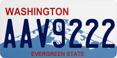 WA license plate AAV9222