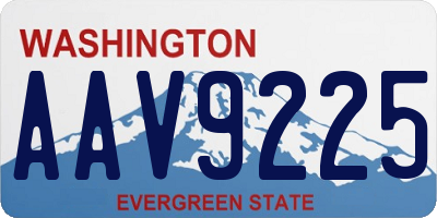 WA license plate AAV9225