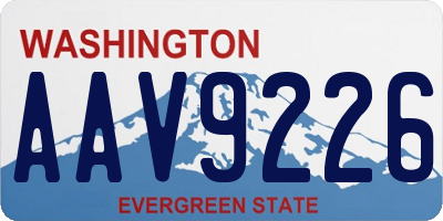 WA license plate AAV9226