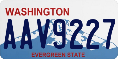 WA license plate AAV9227