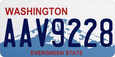 WA license plate AAV9228