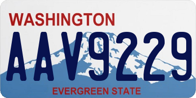 WA license plate AAV9229