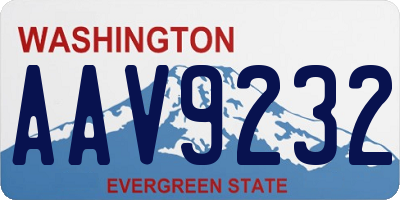 WA license plate AAV9232