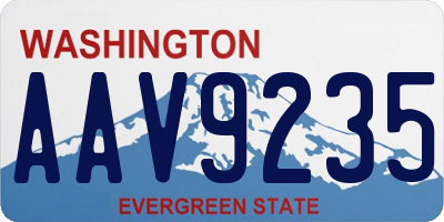 WA license plate AAV9235