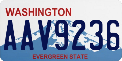 WA license plate AAV9236