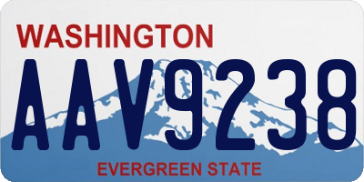 WA license plate AAV9238