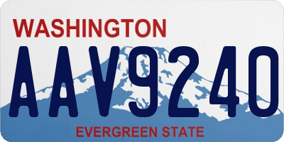 WA license plate AAV9240