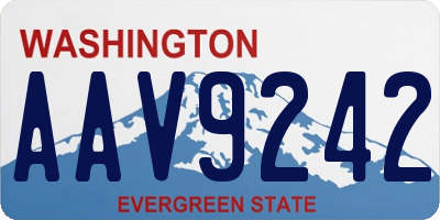 WA license plate AAV9242