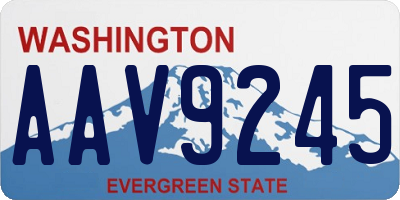 WA license plate AAV9245
