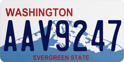 WA license plate AAV9247