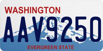 WA license plate AAV9250