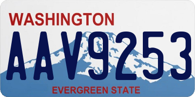 WA license plate AAV9253