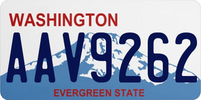 WA license plate AAV9262