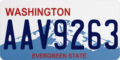 WA license plate AAV9263