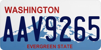 WA license plate AAV9265